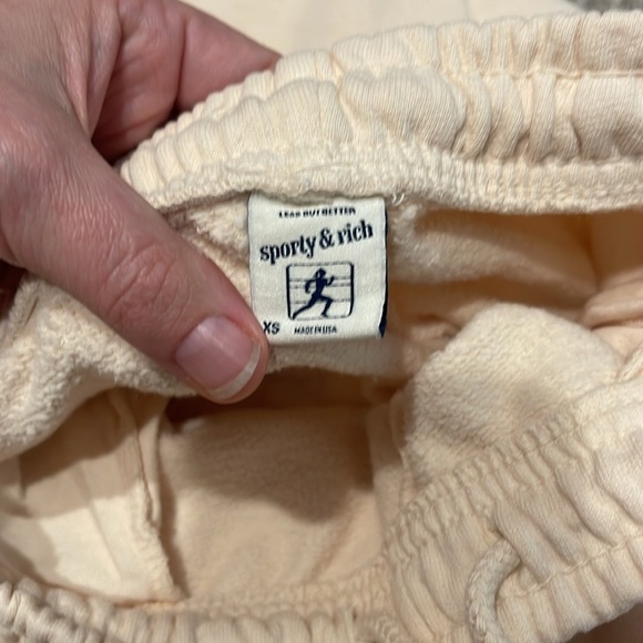 Sporty & Rich Athletic Club Buttercream Joggers sweatpants Sz XS - Picture 8 of 9